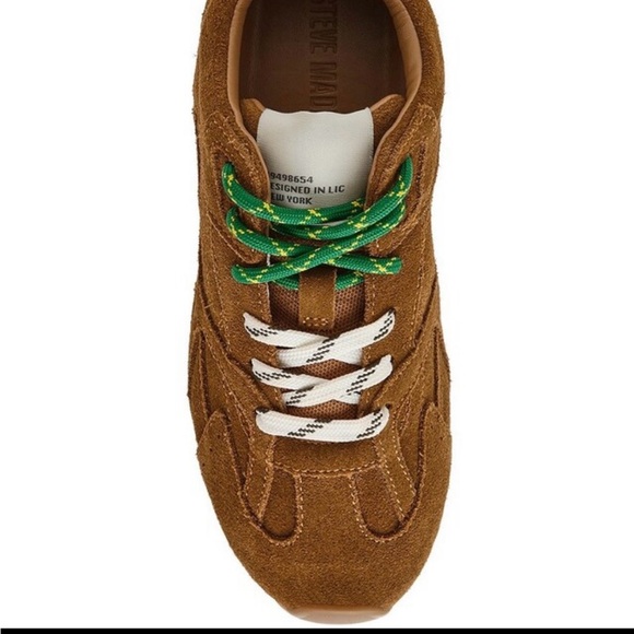 NEW Steve Madden Aziel Brown Suede Lowtop Sneakers trainers 8.5 preppy trending - Picture 7 of 10